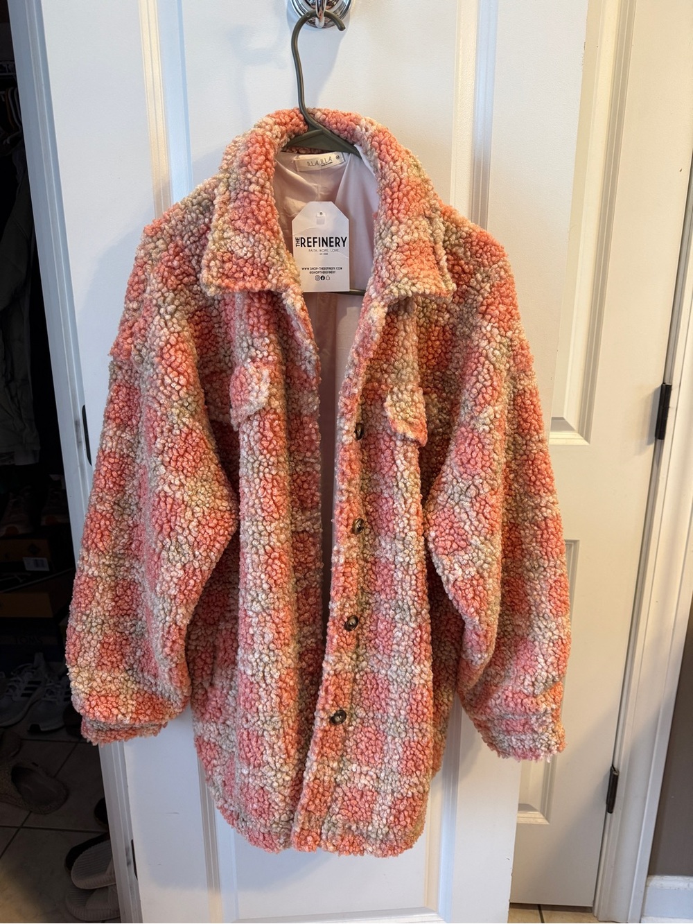 ILLA ILLA Coral & Cream Teddy Sherpa Jacket